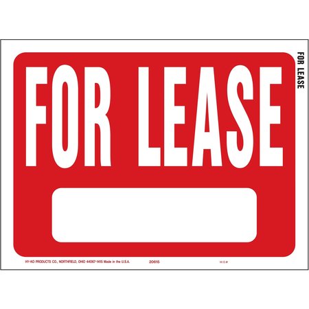 HY-KO For Lease Sign 8.5" x 12", 10PK A20615
